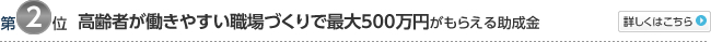 第2位：新分野進出のための人材を採用した場合に最大700万円がもらえる助成金